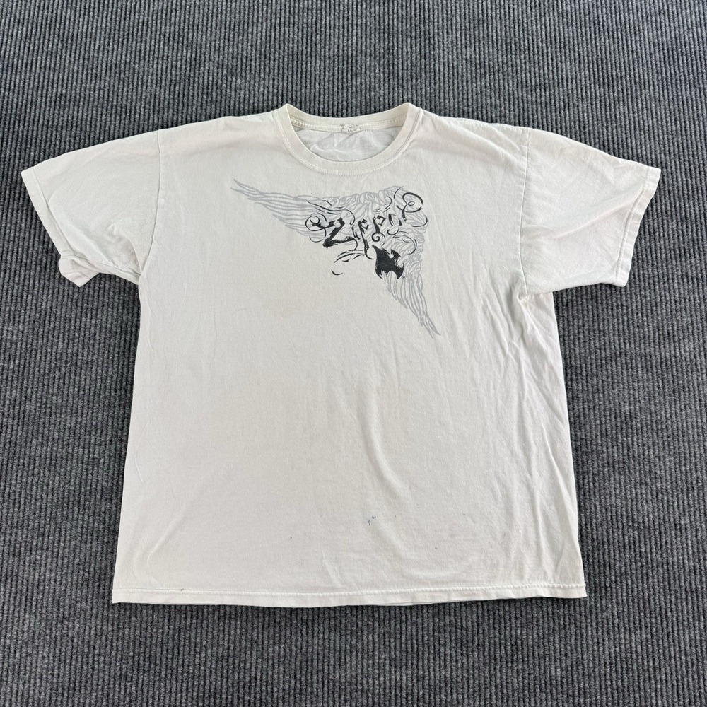 Vintage Zippo Shirt Men Extra Large White Cotton Anvil Crew Neck 90s Graphic